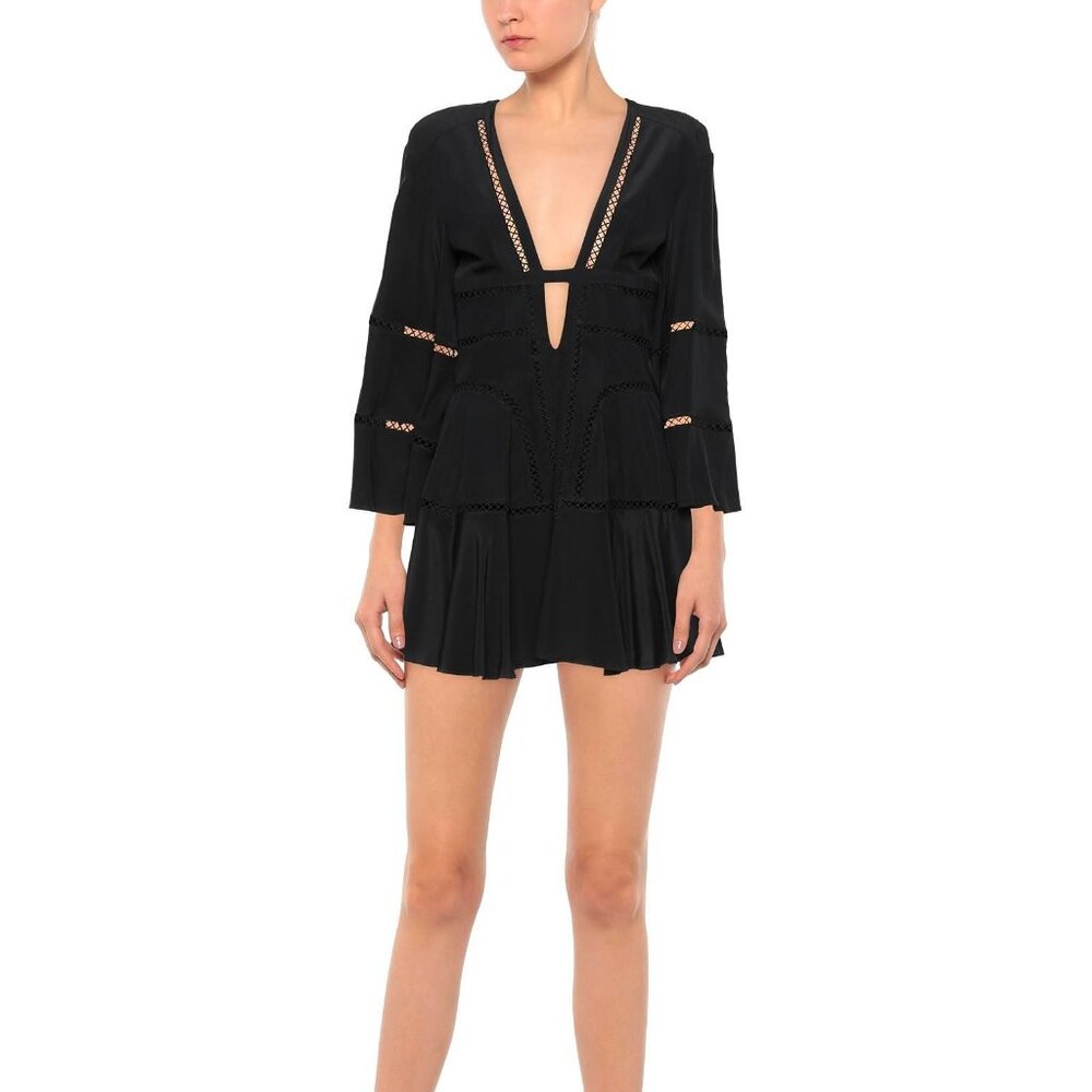 New Giovanni Bedin Black Long Sleeve Maxi Dresss